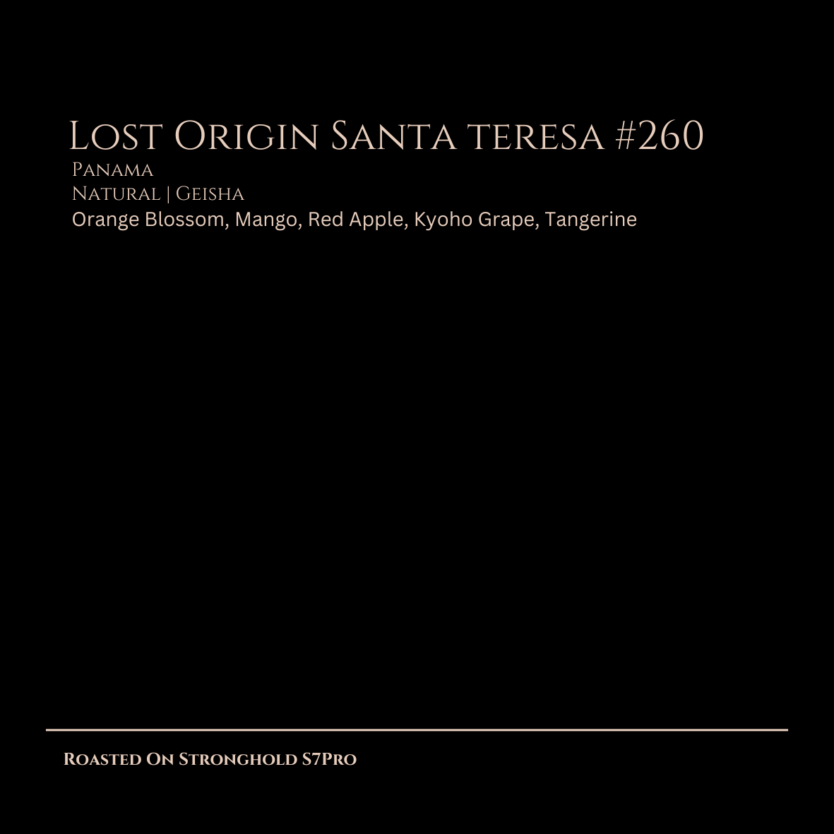 Lost Origin Santa Teresa #260, Natural, Geisha, Panama