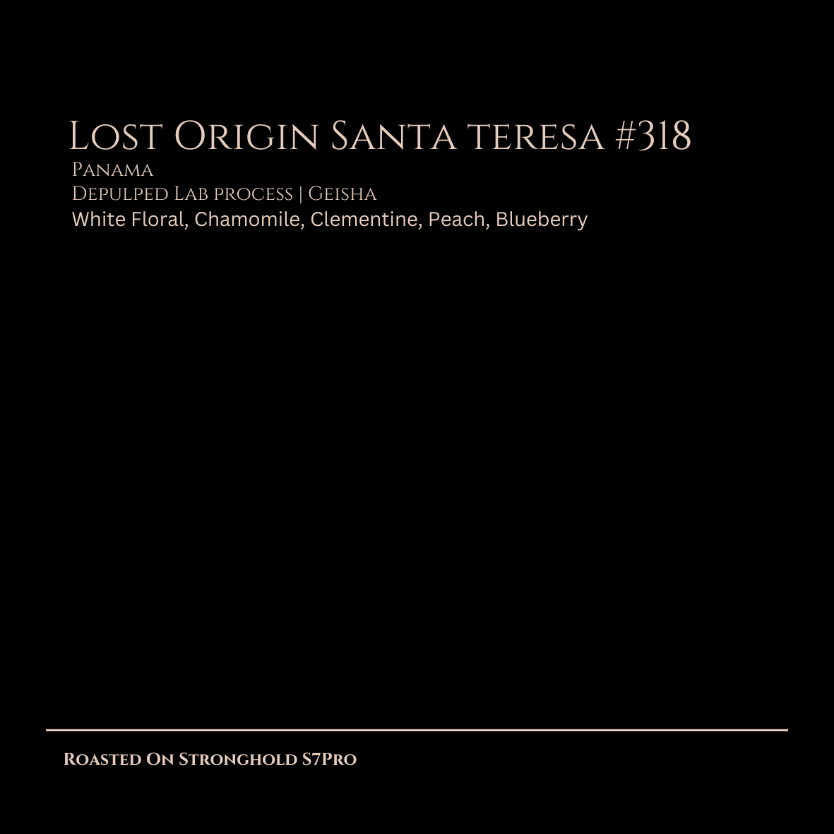 Lost Origin Santa Teresa #318, Depulped Lab Process, Geisha, Panama